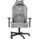 Кресло игровое Knight N1 Fabric серый Light-19 с подголов. крестов. металл. Фото товара с разных ракурсов.
