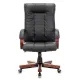 Кресло руководителя Бюрократ KB-10WALNUT/B/LEATH черный кожа крестовина дерево. Фото товара с разных ракурсов.