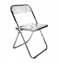 Стул складной прозрачный тонированный  "Glam CF-020", хромированный каркас, пластик, 533247